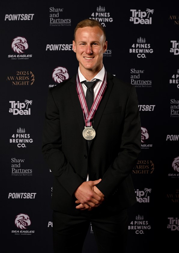 Daly Cherry-Evans claimed the Gordon Willoughby Medallion for Best Player as voted by the Manly Members