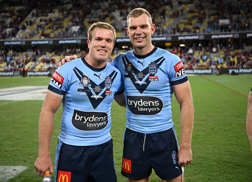 Blues Brothers....Jake and Tom Trbojevic enjoy a NSW win in 2021