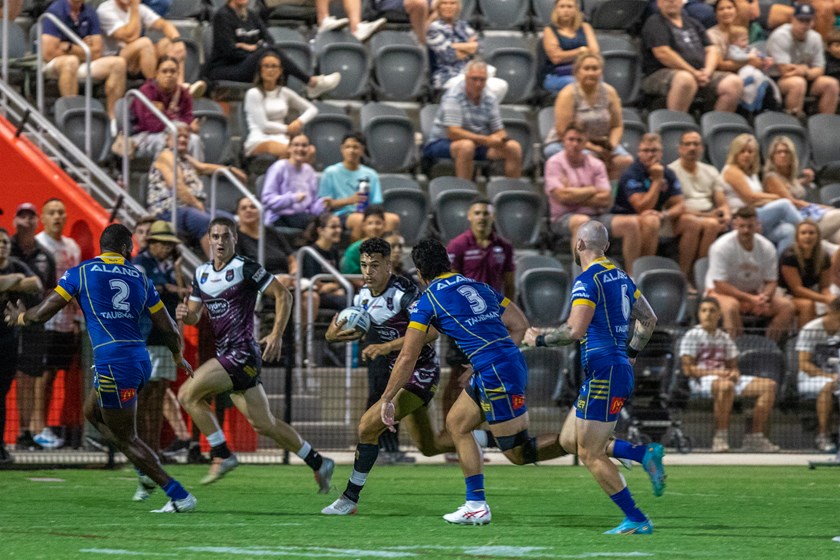 The Sea Eagles find some open space against the Eels on Friday night.