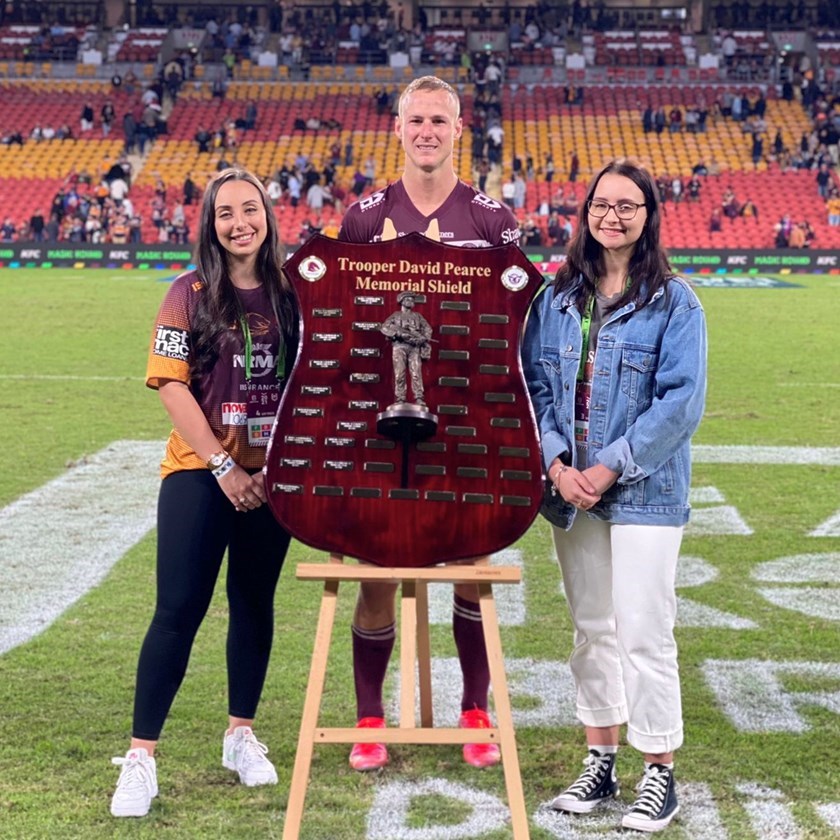 Great honour...Daly Cherry-Evans with the Trooper David Pearce Memorial Shield