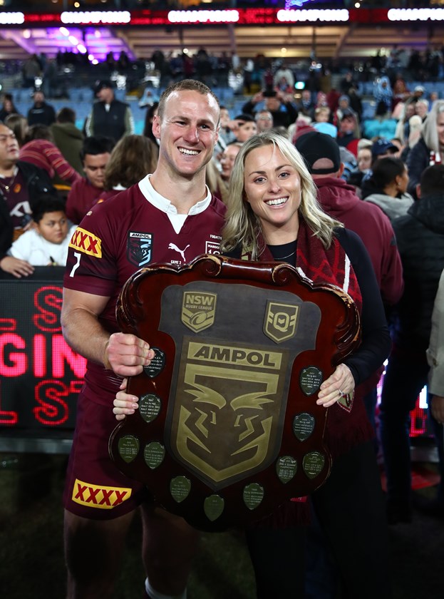 Daly Cherry-Evans with his proud partner, Vessa, after last year's winning series
