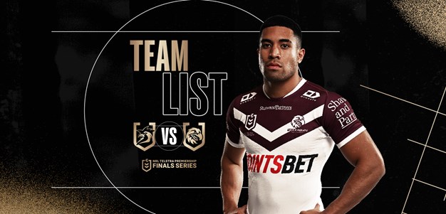 NRL Team List: Week 2 Semi-Final vs Roosters