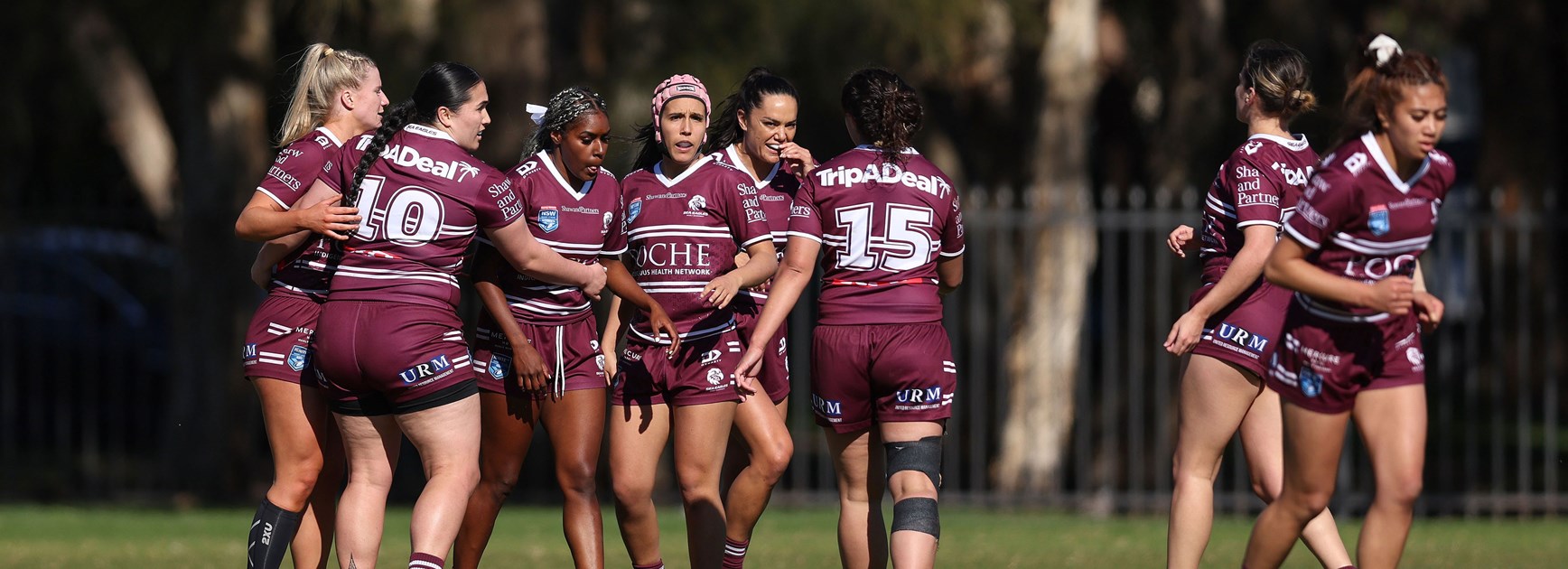 Talented team...the Sea Eagles celebrate a try against the Central Coast Roosters