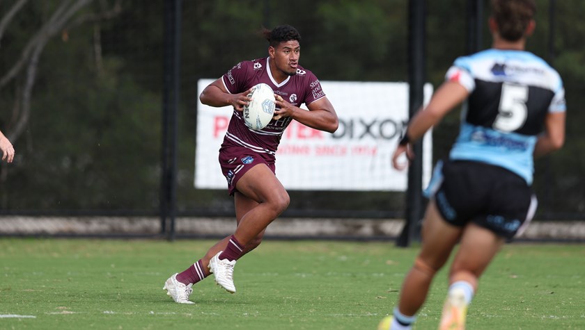 Simione Laiafi takes on the Sharks at Blacktown today



