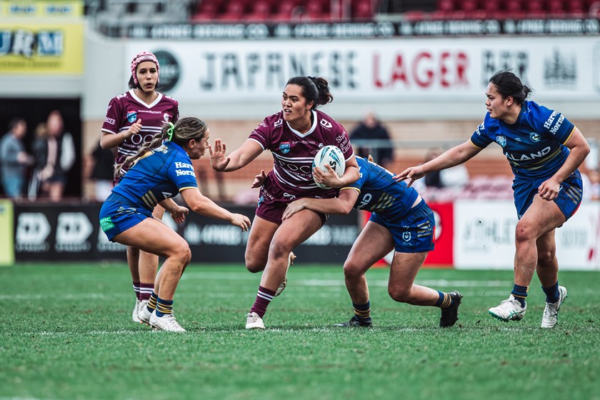 Don't argue....Laikha Clarke takes on the Eels at 4 Pines Park