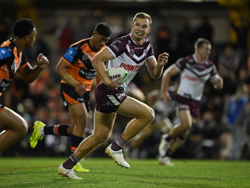 Tom Trbojevic had another brilliant game for the Sea Eagles, crossing for a hat-trick