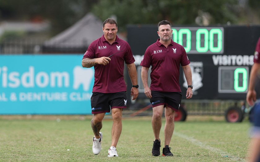 Anthony Watmough (left)  did a fine job in his first season of coaching Manly Leagues in the Sydney Shield 