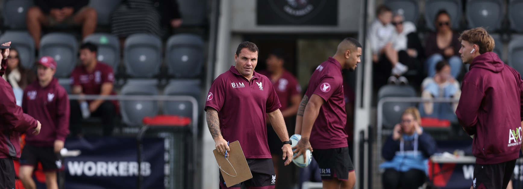 Former premiership winning Manly forward Anthony Watmough is doing a fine job in his first season of coaching
