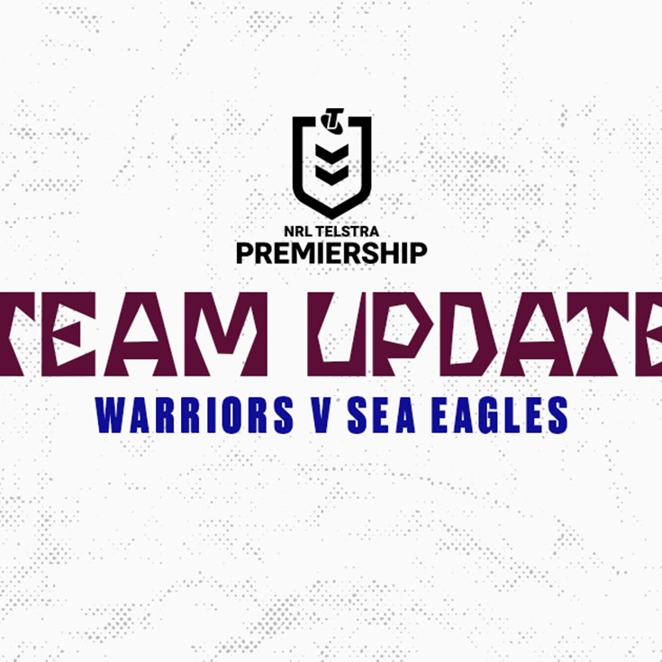 Team Update: NRL Round 2 vs Warriors